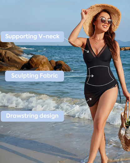 Slimming Mesh Sheer Sarong Wraps Bathing Suit