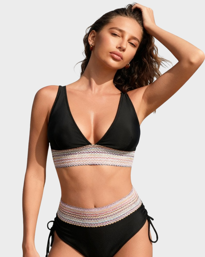 Beach-Ready High Waist Tie Bikini Set
