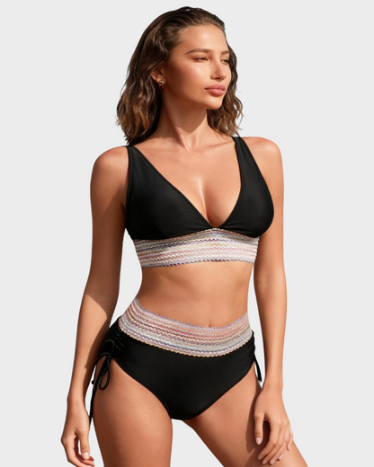 Beach-Ready High Waist Tie Bikini Set