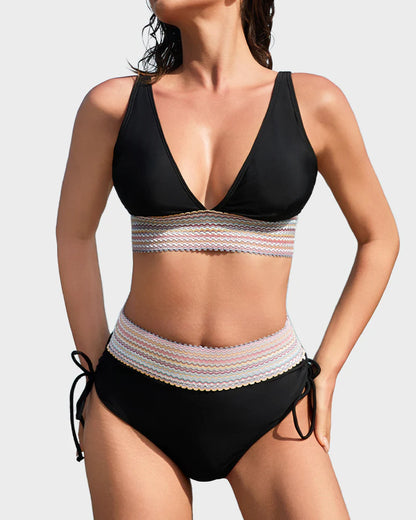 Beach-Ready High Waist Tie Bikini Set