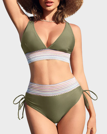 Beach-Ready High Waist Tie Bikini Set
