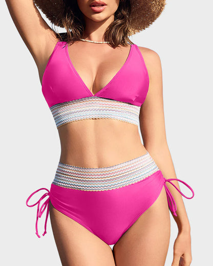 Beach-Ready High Waist Tie Bikini Set