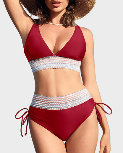 Beach-Ready High Waist Tie Bikini Set